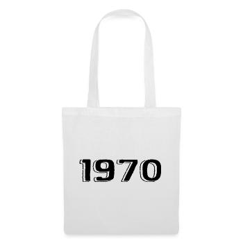 Vintage, années 1970, Naissance, Anniversaire, Rétro, Années 1970 - Sac en tissu - blanc - Devant