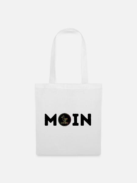 Moin mit Möwe - Stoffbeutel - Weiß