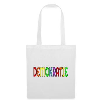 SCHRIFTZUG DEMOKRATIE - Stoffbeutel - Weiß - Vorne