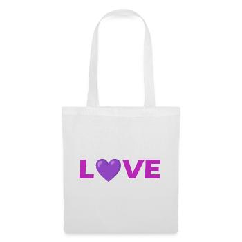 Conception de typographie de cœur d’amour - Sac en tissu - blanc - Devant