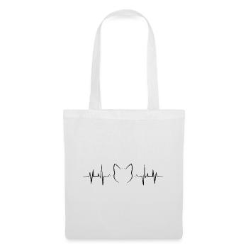 Heartbeat Cat Animal Lover ECG - Tote Bag - white - Front