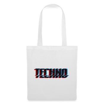 Techno Blue Neon Overprint Typography - Tote Bag - white - Front