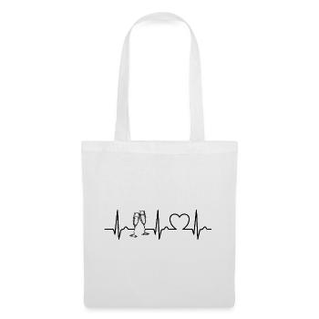 Happy New Year | Sektgläser | anstoßen | EKG Puls - Sac en tissu - blanc - Devant