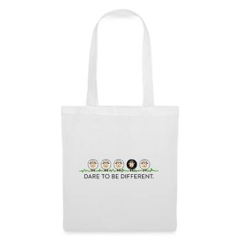 Oser être différent – Black Sheep - Sac en tissu - blanc - Devant