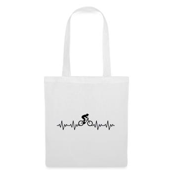 Bicycle MTB Downhill ECG Heartbeat Heart Rate - Tote Bag - white - Front