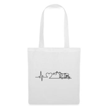 Camping Heartbeat Caravan – Line Art Design - Tote Bag - white - Front