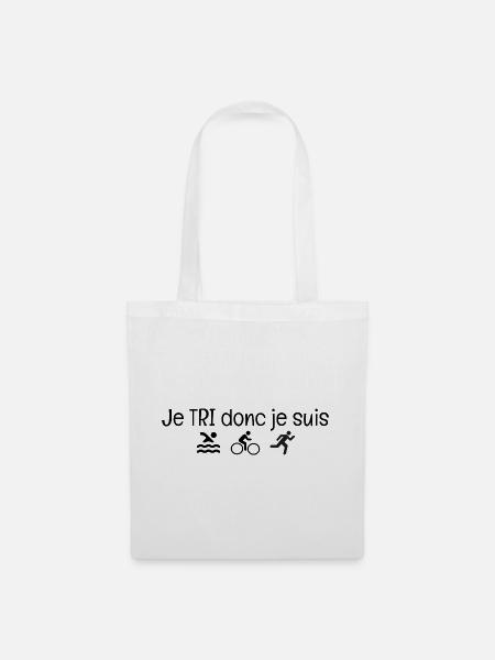 I SORT therefore I am. Triathlon humor gift - Tote Bag - white