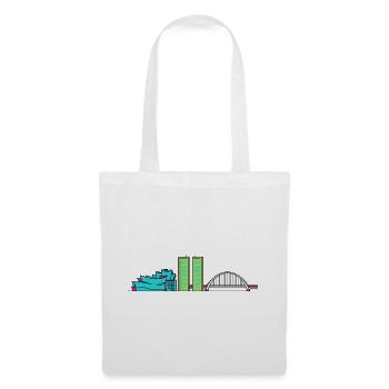 Silhouette urbaine de Bilbao Guggenheim Art moderne en ligne - Sac en tissu - blanc - Devant