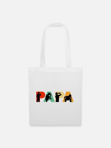 Papa Rapper Hip-Hop-Musik Silhouettenkunst - Stoffbeutel - Weiß