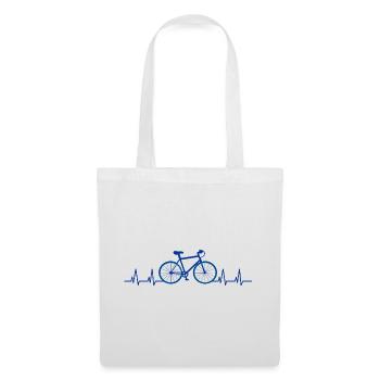 Fahrrad Herzschlag Mountainbike - Stoffbeutel - Weiß - Vorne