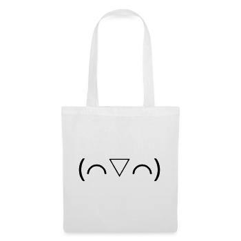Émotique (⌒▽⌒) riante Kaomoji joyeuse - Sac en tissu - blanc - Devant