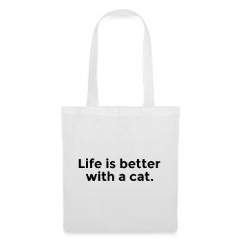 Katze Spruch Cat  - Stoffbeutel - Weiß - Vorne