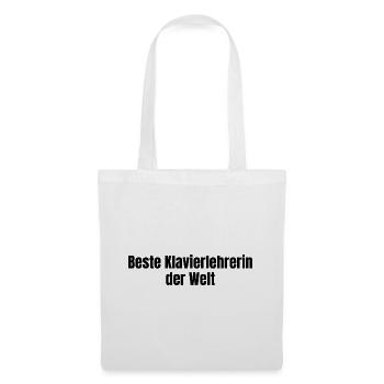 Beste Klavierlehrerin der Welt Klavier Geschenk - Stoffbeutel - Weiß - Vorne