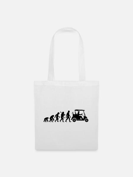 Golf Evolution Golfwagen Für Golfer Golfspieler - Stoffbeutel - Weiß