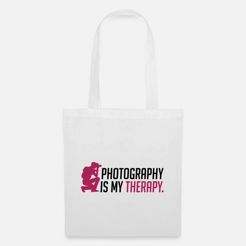 Photography is my therapy - Stoffbeutel - Weiß