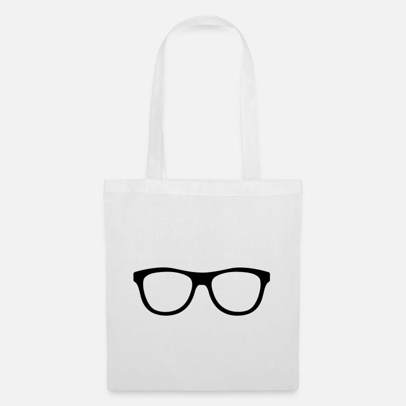 Nerd Hispter Lunettes - Lunettes - Sac en tissu - blanc