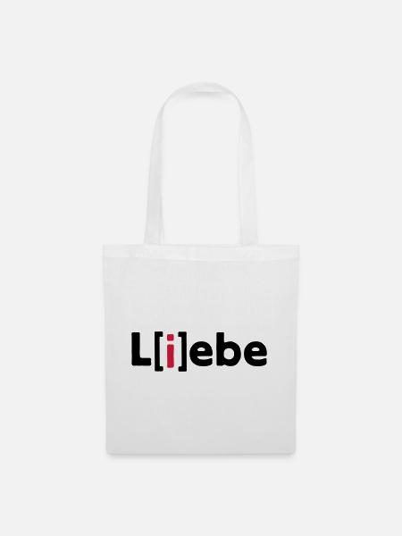 Liebe L(i)ebe L[i]ebe Love | Valentinstag Geschenk - Stoffbeutel - Weiß