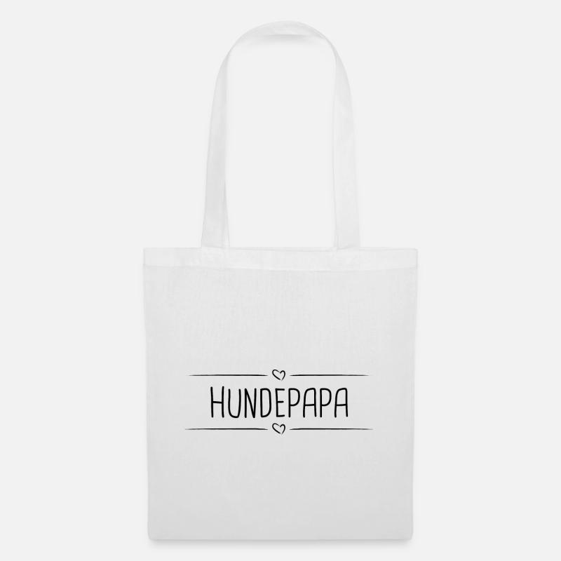 Hundepapa - schwarz - Stoffbeutel - Weiß