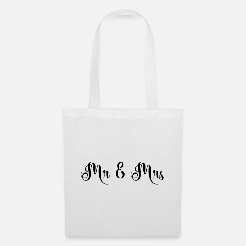 Mr & Mrs schönes Hochzeitsdesign - Stoffbeutel - Weiß