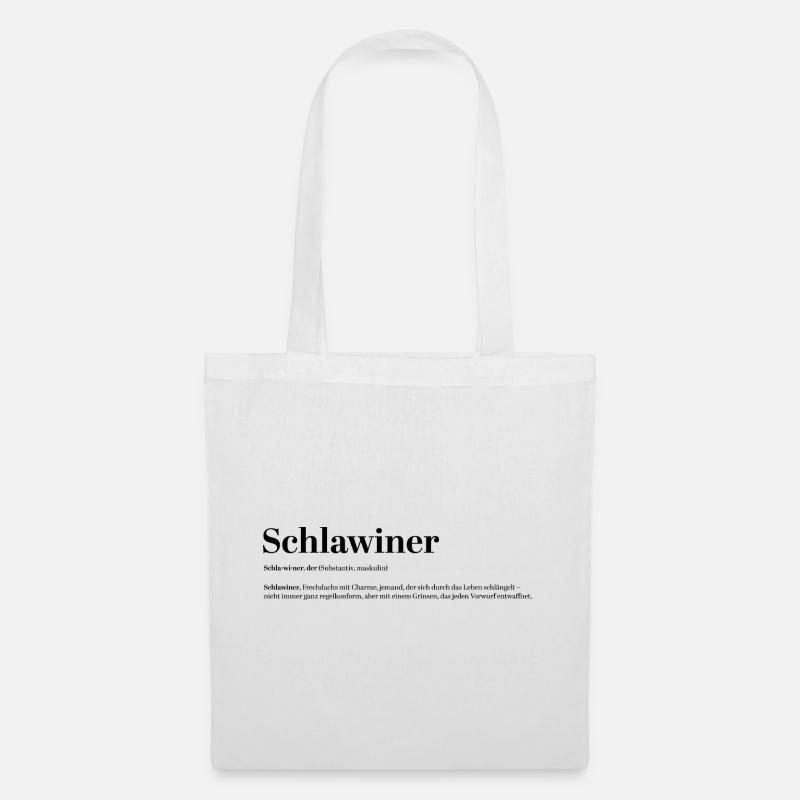 Schlawiner Definition Spaß lustig - Stoffbeutel - Weiß