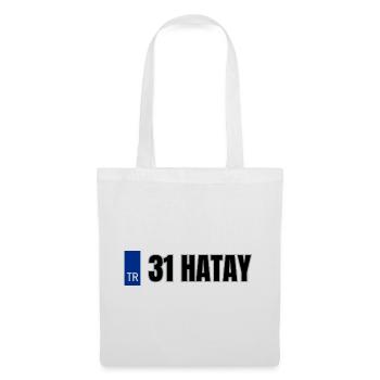 31 Hatay Kennzeichen | Türkisches Kennzeichen - Stoffbeutel - Weiß - Vorne