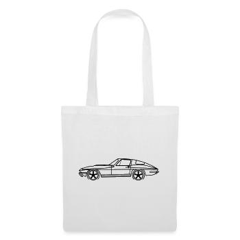 C2 Line Silhouette – Retro Muscle Art - Stoffbeutel - Weiß - Vorne