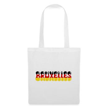 Brüssel, Belgische Flagge Schwarz, Gelb, Rot, - Stoffbeutel - Weiß - Vorne