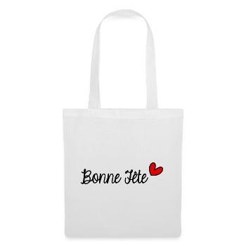 BONNE FÊTE. FÊTE DES MÈRES. FÊTE DES PÈRES. FÊTE - Sac en tissu - blanc - Devant
