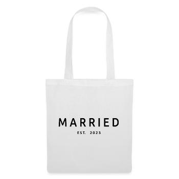 Marié Est. 2023 - Cadeau de mariage hommes et femmes - Sac en tissu - blanc - Devant