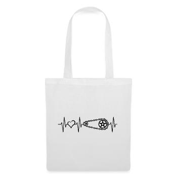 Heartbeat Bicycle Love Vélo Chaîne Pulse Logo - Sac en tissu - blanc - Devant