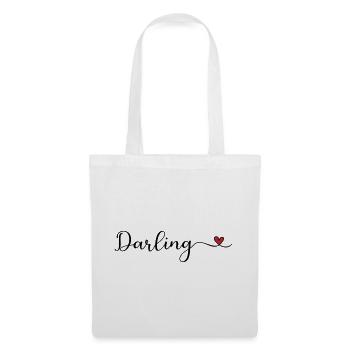 Darling Herz Typographie - Stoffbeutel - Weiß - Vorne