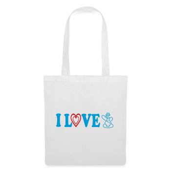 I Love Hookah Shisha Lover Heart Art - Stoffbeutel - Weiß - Vorne