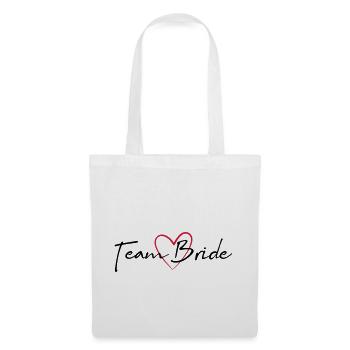 Team Bride Herz Junggesellinnenabschied - Stoffbeutel - Weiß - Vorne