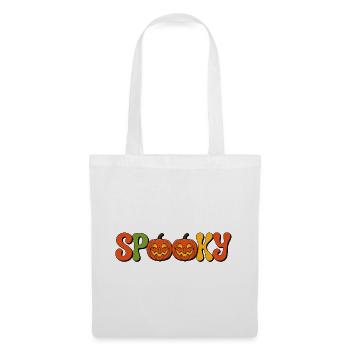 Spooky Kürbis Schriftzug - Stoffbeutel - Weiß - Vorne
