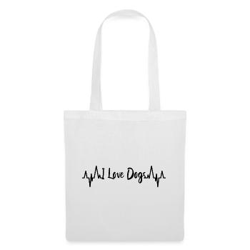 I Love Dogs Heartbeat - Tote Bag - white - Front