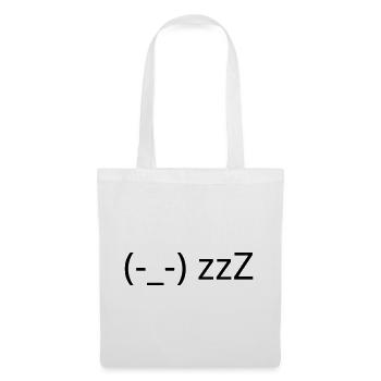 Sleeping Emote (-_-) zzZ Tired Kaomoji - Tote Bag - white - Front