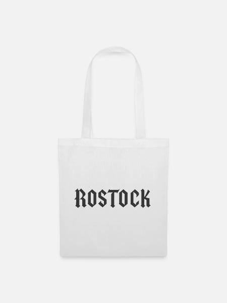 Rostock Fraktur - Stoffbeutel - Weiß