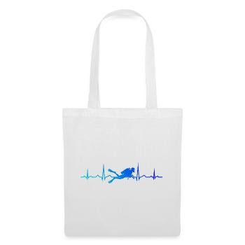 Geschenkidee für einen Freediver mit Gerätetauchen - Stoffbeutel - Weiß - Vorne