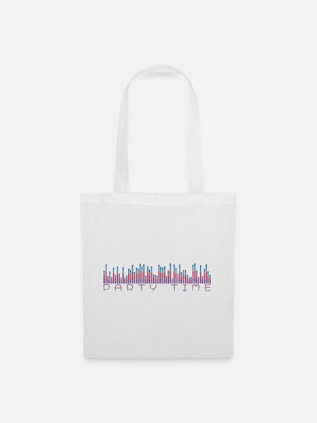 Neon Equalizer Party Time - Stoffbeutel - Weiß
