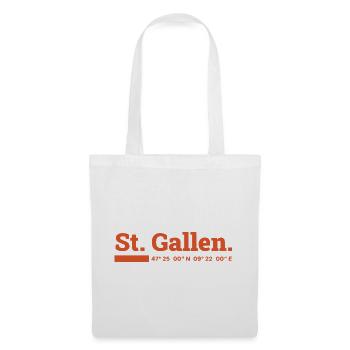 St Gallen Koordinaten - Stoffbeutel - Weiß - Vorne