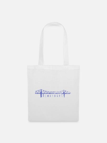 Rendsburg Hochbrücke – Skizzierte Skyline - Stoffbeutel - Weiß