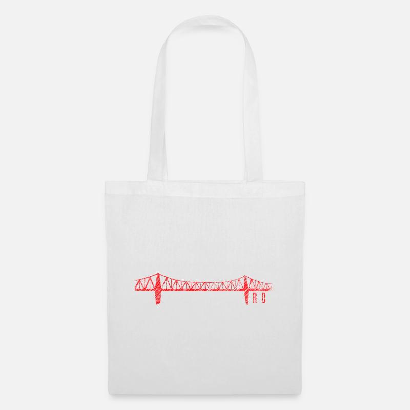 Conception de gribouillis du pont haut de Rendsburg – RD Skylin - Sac en tissu - blanc