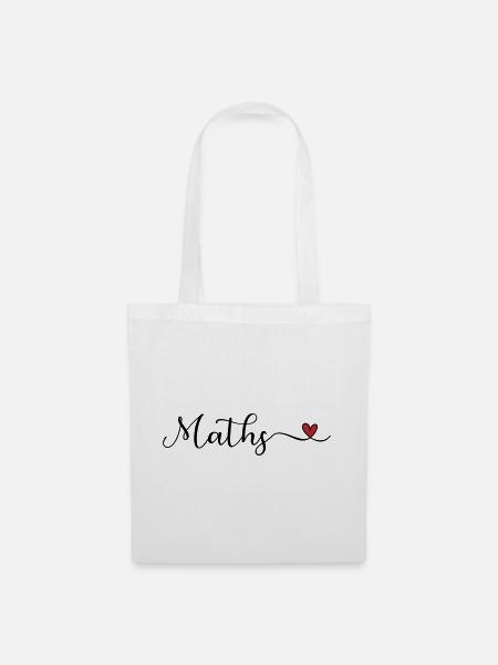 Mathematische Herztypografie - Stoffbeutel - Weiß