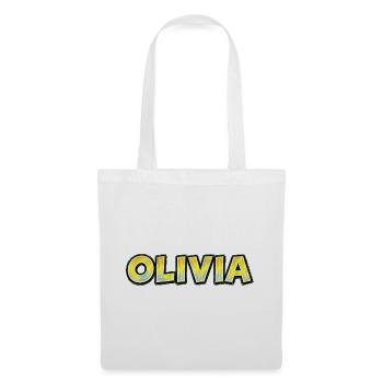 Olivia, Handgezeichnete Typografie - Stoffbeutel - Weiß - Vorne