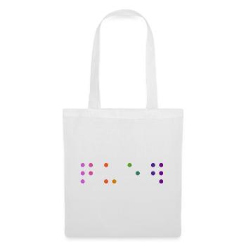 Queer-Kontraktierte Braille - Stoffbeutel - Weiß - Vorne