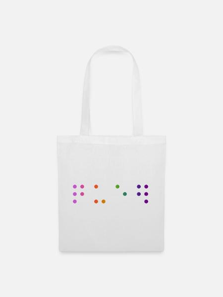 Queer-Kontraktierte Braille - Stoffbeutel - Weiß