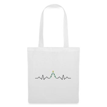 Weihnachtsbaum Herzschlag EKG Weihnachten - Stoffbeutel - Weiß - Vorne