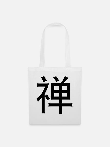 Chinesische Worte: Zen - Stoffbeutel - Weiß