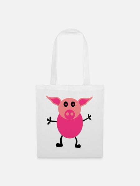 Schweine Männchen - Stoffbeutel - Weiß