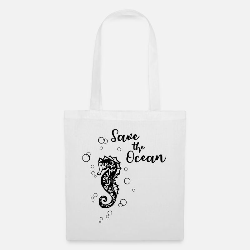 Save the Ocean - Seepferd - Stoffbeutel - Weiß